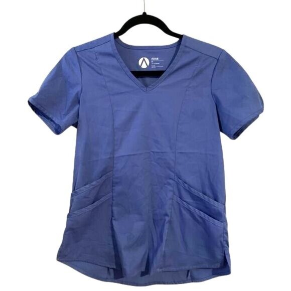 Adar Womens Scrub Set S In Blue Pro & Responsive Collections Polyester Blend V-N - Picture 3 of 14